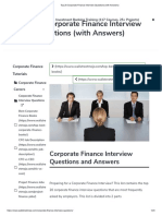 Corporate Finance Interview Questions and Answers