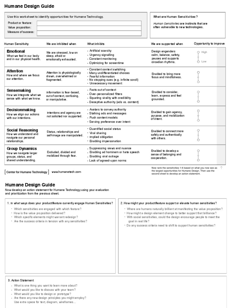 Humane Design Worksheet | PDF | Attention | Information