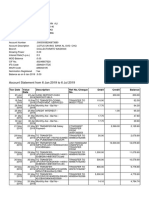 Lotus Savings Bank account statement from Jan to Jul 2019