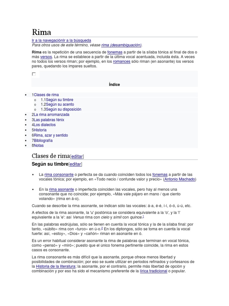 Tipos y Ejemplos de Rima | PDF | Rima | Metro (poesía)