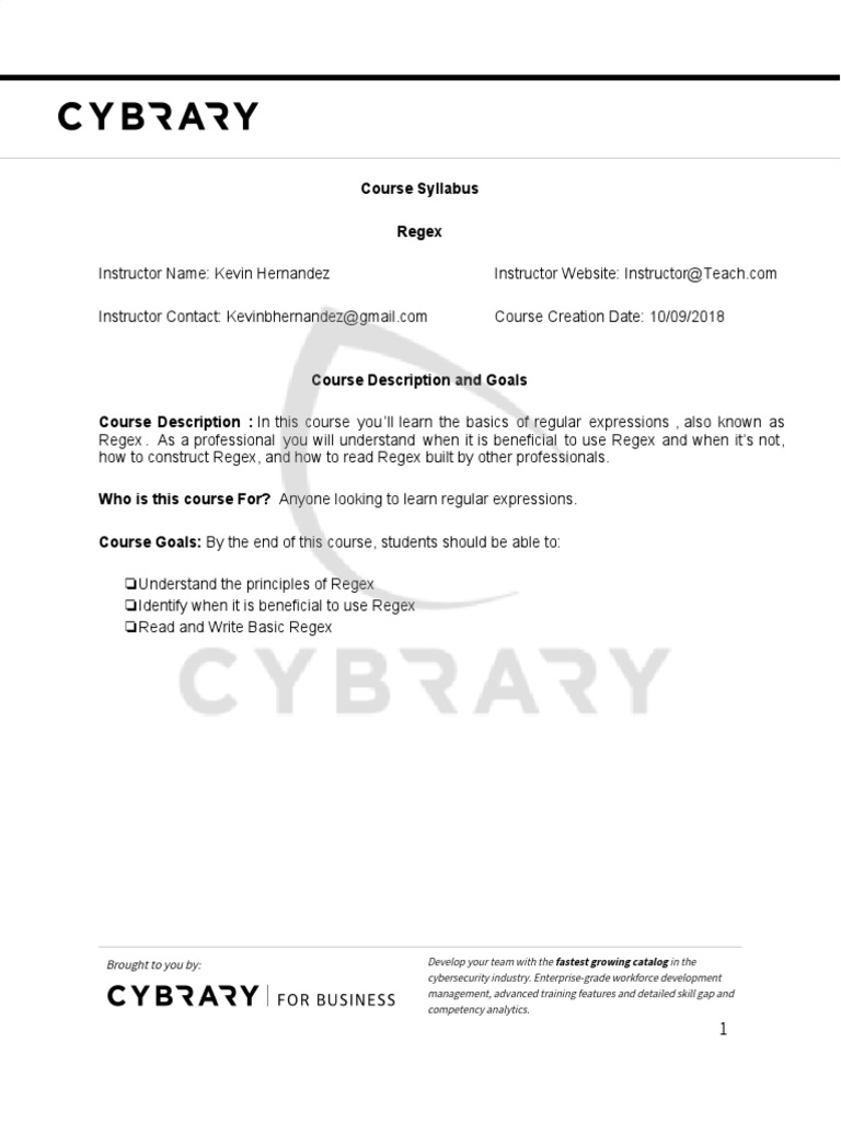 Syllabus and Outline Template | PDF | Regular Expression | Communication
