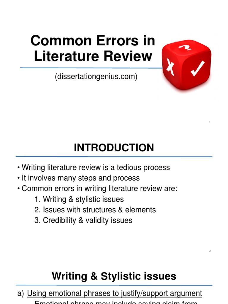 Common Errors in Literature Review2 | PDF | Citation | Credibility