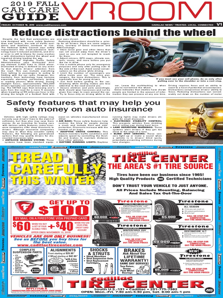 Reduce Distractions Behind The Wheel: Guide | PDF | Tire | Driving