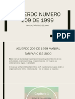 Acuerdo Numero 209 de 1999