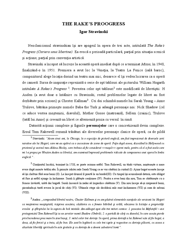 The Rake's Progress | PDF