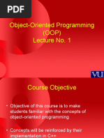 Object-Oriented Programming (OOP) Lecture No. 1