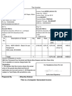 Tax Invoice: SI No. Descriptions of Goods Qty MRP Rate Taxable Value (INR) Igst (INR) Amount (INR)