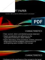 Concept Paper: Sometimes Called A Prospectus, Preliminary Proposal, or Pre-Proposal