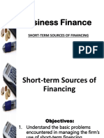 Business Finance PPT - 12 Short Term Sources of Financing