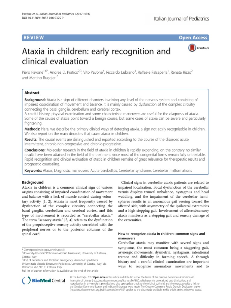 Ataxia in Children | PDF | Cerebellum | Medicine