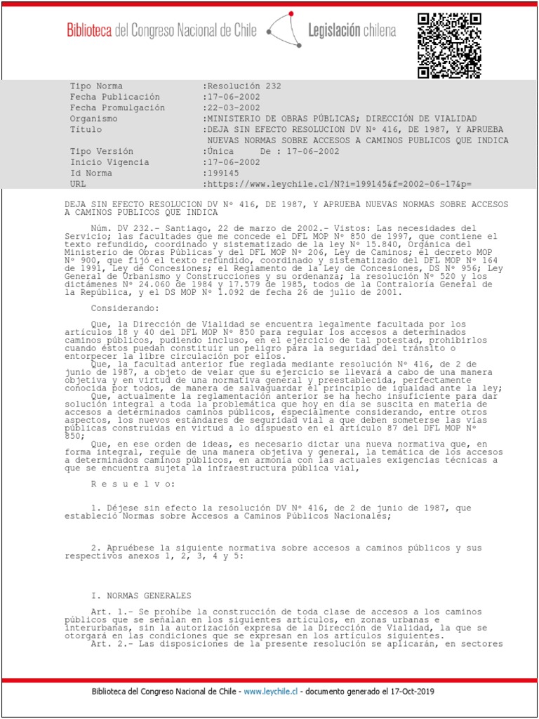 Nuevas Normas para Accesos Viales | PDF | Regulación | Presupuesto