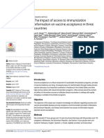 The Impact of Access To Immunization Information On Vaccine Acceptance in Three Countries