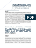 Evaluación de La Composicion Del Tiempo de Trabajo y Propuesta de Mejora Según La Teoria Lean Construction en Una Obra Vial de Pistas y Veredas