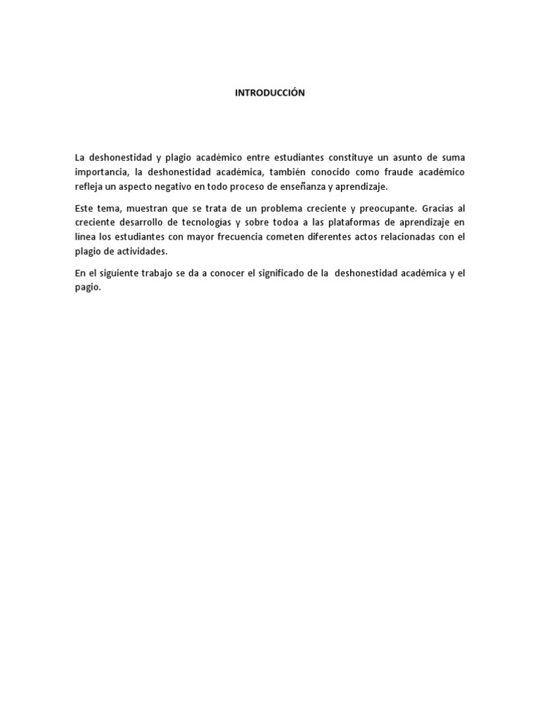 Deshonestidad y Plagio Académico | PDF | Deshonestidad academica | Plagio