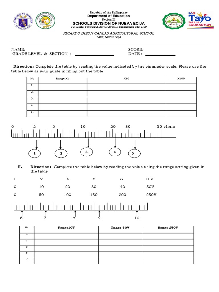 Eim Quiz Tester PDF Measuring Instrument Tools