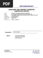 Water Analysis Lab Report