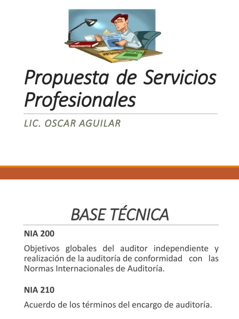Propuesta De Servicios Profesionales Lic Oscar Aguilar Auditoría
