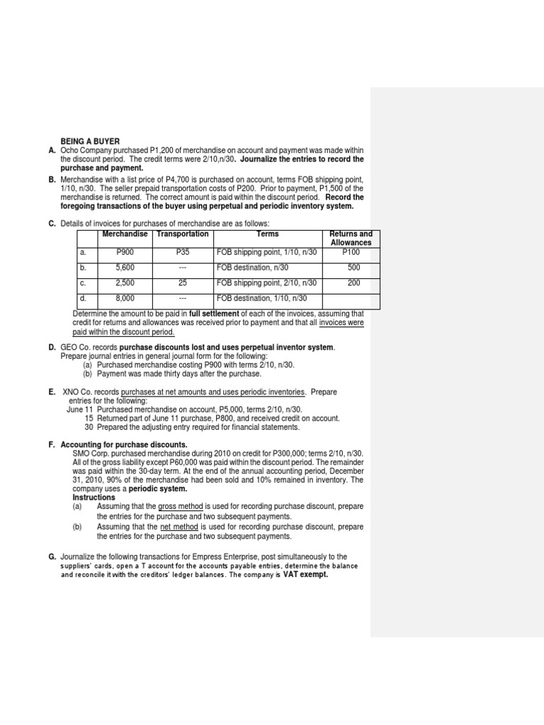 Revised Canvas Exercises For Merchandising Value Added Tax Accounts Payable
