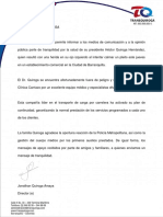 Comunicado Tranquiroga