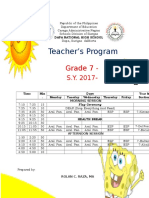 Teacher's Program: Grade 7