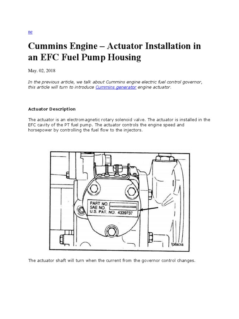 PT Pump Cummins PDF Switch Fuel Injection