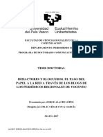 Redactores y Blogueros. El Paso Del Papel A La Red A Través de Los Blogs de Los Periódicos Regionales de Vocento