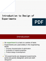 Introduction To Design of Experiments