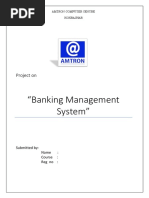 "Banking Management System": Project On