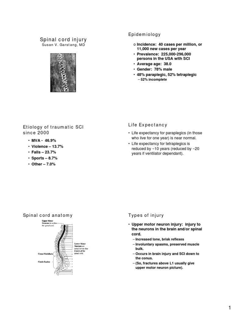 Spinal Cord Injury Overview and Management | PDF | Spinal Cord | Spinal ...