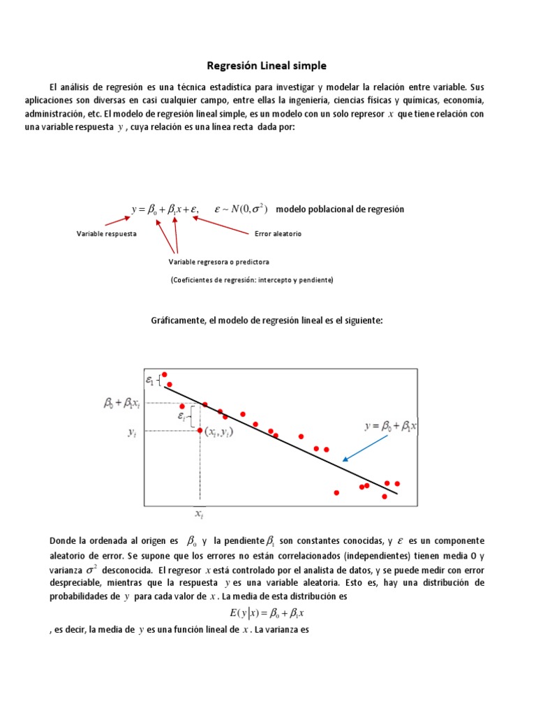 Regresión Lineal Simple y Multiple | PDF | Regresión lineal | Análisis de  regresión