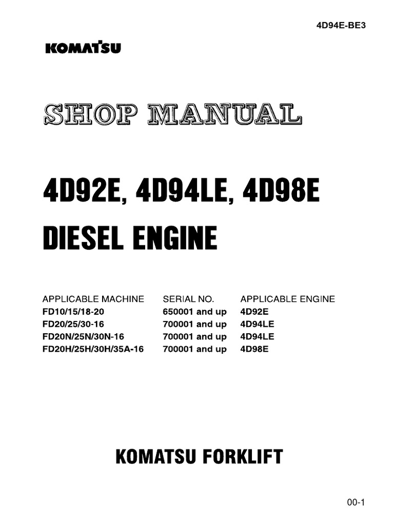 Engine 4d94e-Be3 | PDF | Fuel Injection | Engines