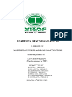 RINL Report on Maintenance and Road Construction