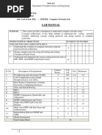 Lab Manual: III Year/V Sem B.Tech Regulation: 2015 Sub. Code & Sub. Title: 15IT303J - Computer Networks Lab