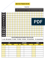 Employee attendance record template