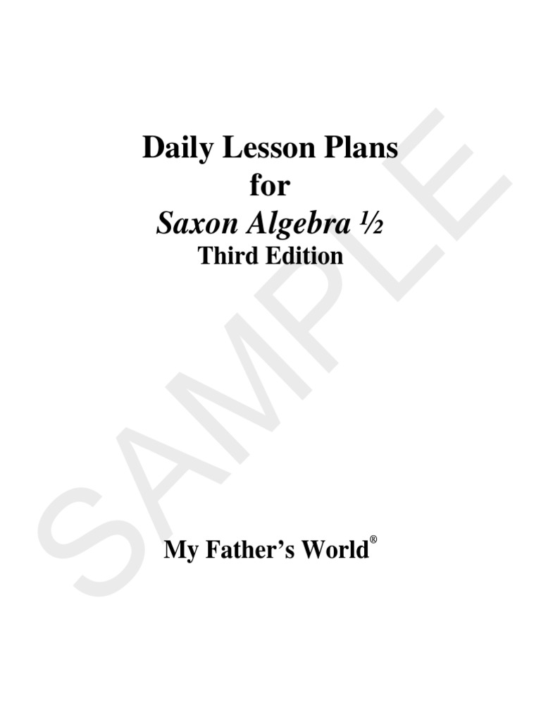 Saxon - Algebra - 0.5 022218 Sample | PDF | Textbook | Learning