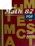 Math 87 Mathematics 8 - 7 Textbook An Incremental Development Stephen Hake John Saxon