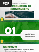 Module 1 - Intro To Programming