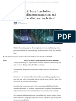 What Can AI Learn From Babies to Understand Human Interaction and Environmental Interaction Better