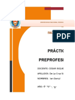 Prácticas Preprofesionales: Facultad de Ciencias Financieras Y Contables