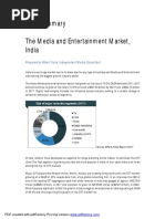 Brief Summary The Media and Entertainment Market, India: Prepared by Albert Faria, Independent Media Consultant