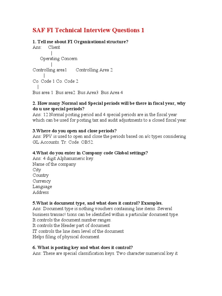SAF FI Interview Questions PDF Exchange Rate Debits And Credits