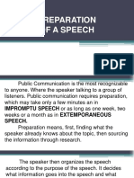 Preparation of Speech