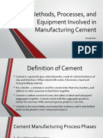 Methods, Processes, and Equipment Involved in Manufacturing Cement