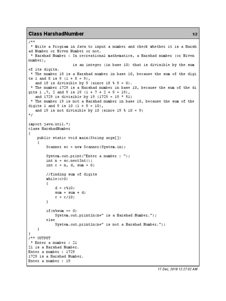 Class Harshadnumber: 17 Dec, 2018 12:27:02 Am | PDF | Teaching Methods ...