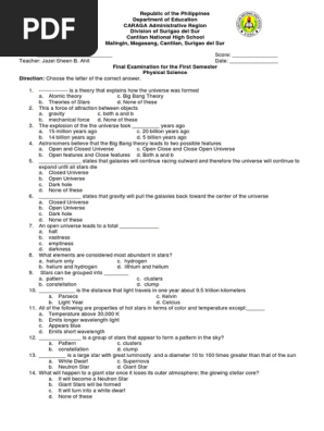 Physical Science PERIODIC TEST - Copy