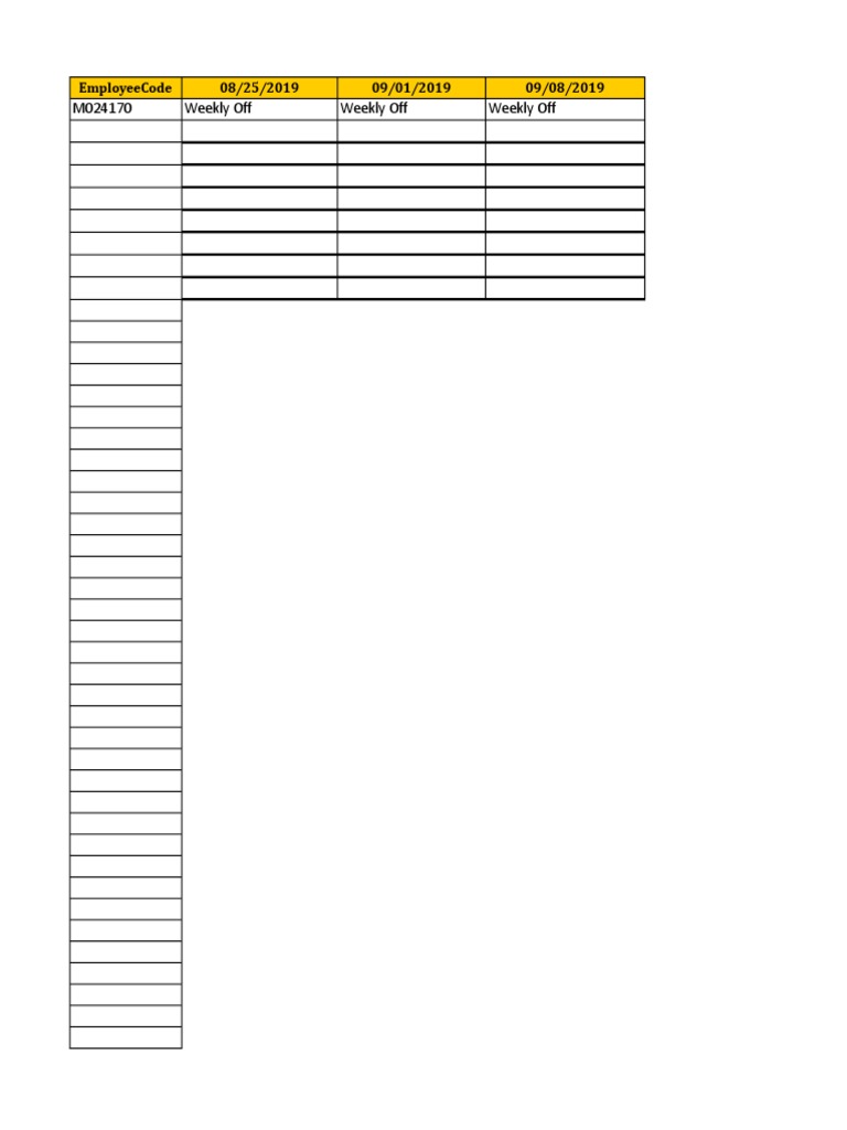 Weekly Employee Code Schedule | PDF