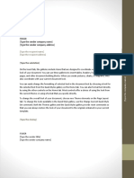 Generate professional letter template