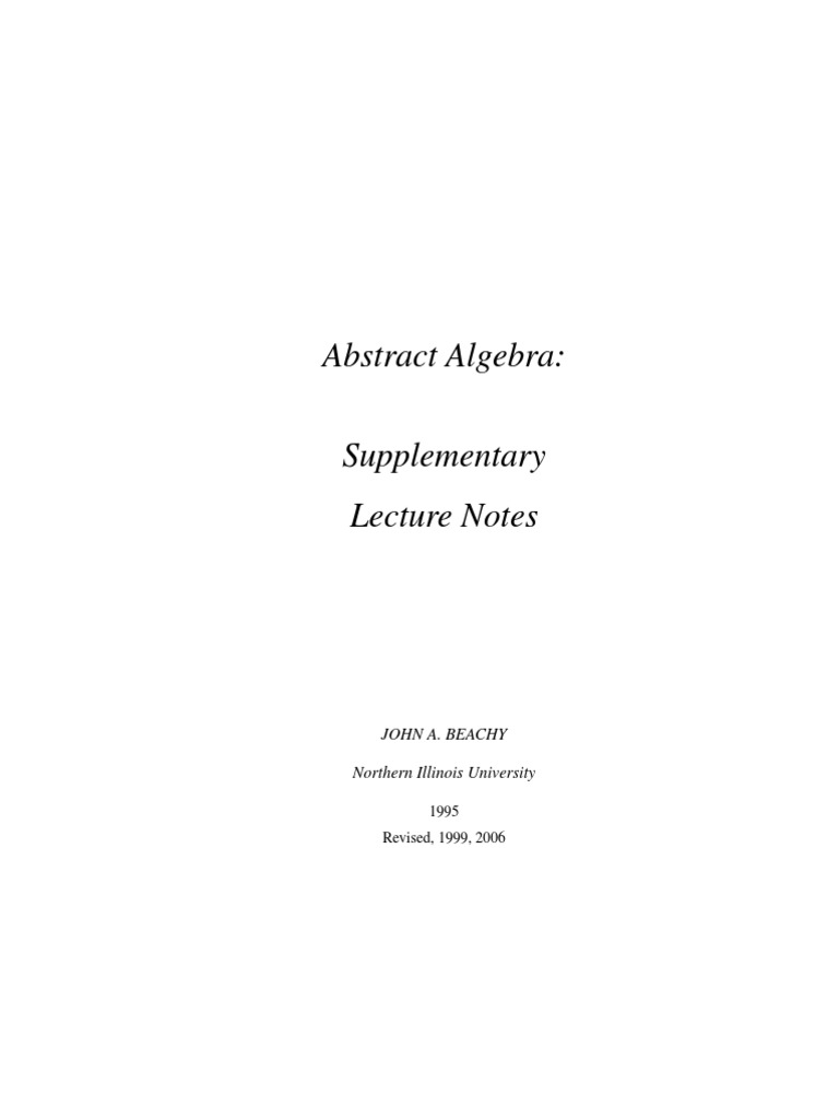 Abstract Algebra | PDF | Group (Mathematics) | Algebraic Structures