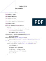 Practical No: 09: Aim:To Study The Database in Android. Code