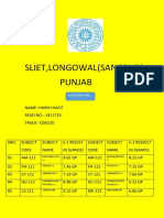 Sliet, Longowal (Sangrur) Punjab: S1&S2 Mark-Sheet